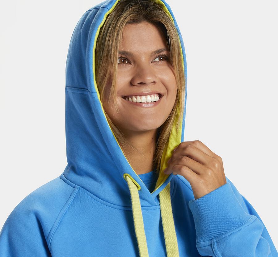 Hoka One One Kapşonlu Sweatshirt Kadın Mavi - Bondi - UM8904752